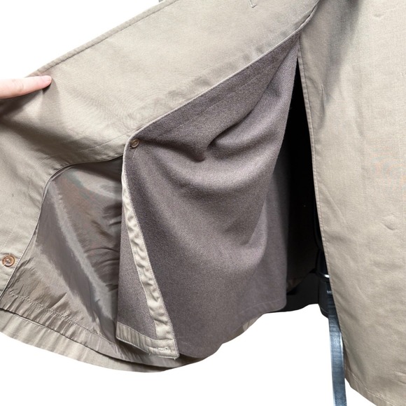 Vintage Worthington Women's Tan Double Breasted Belted Trench Coat Size 18T - Picture 4 of 12